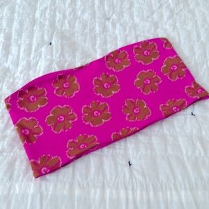 Hot pink floral bandeau top